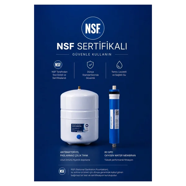 Oxygen Water Pompalı Vontron Membranlı 14 Aşamalı Çelik Su Tanklı Su Arıtma Cihazı - Görsel 6