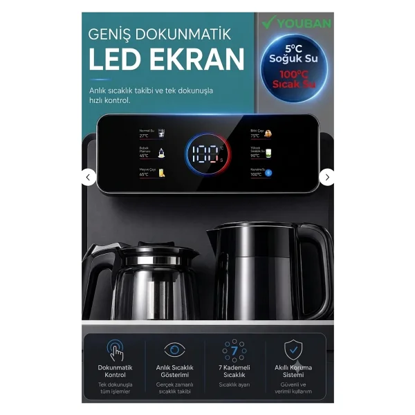 Youban Smarttouch Çay Makineli Su Sebili - Görsel 4