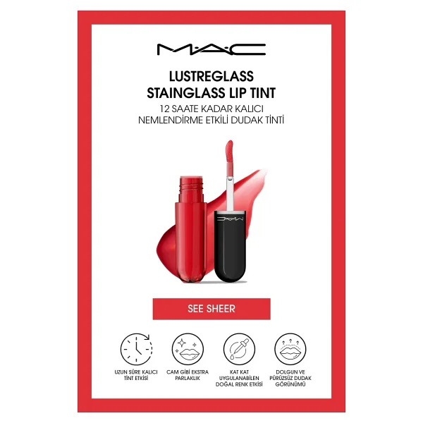 M.A.C Lustreglass Stainglass Nemlendirme Etkili Dudak Tinti - Görsel 6