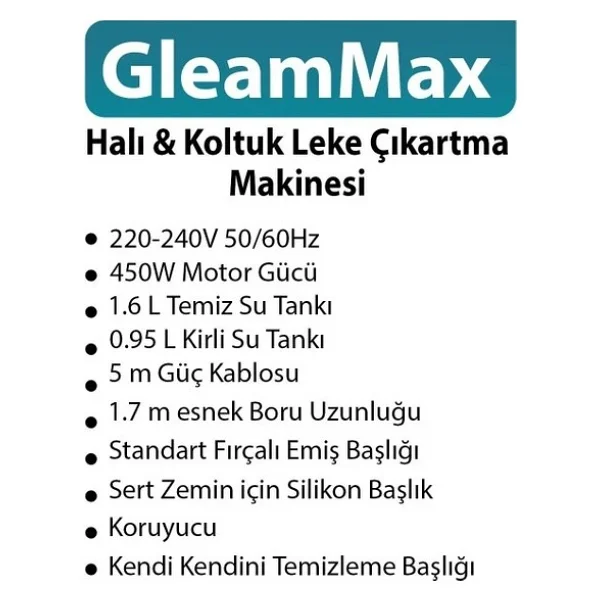 Range GleamMax 450 W Koltuk ve Halı Yıkama Makinesi - Görsel 5