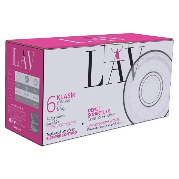 Lav Klasik Cam Çay Tabağı 6 Kişilik - Görsel 3