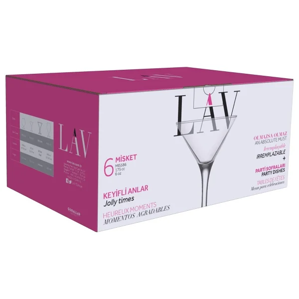 Lav Misket Cam Kokteyl Bardağı 6'lı 175 ml Ayaklı (Kokteyl Bardağı , Tatlı Servisi ) - Görsel 6