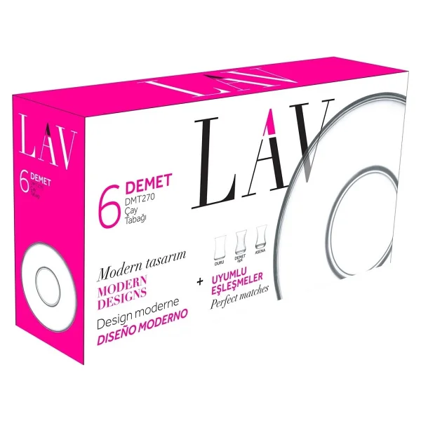 Lav LV-DMT270F Demet 6'lı Çay Tabağı - Görsel 7