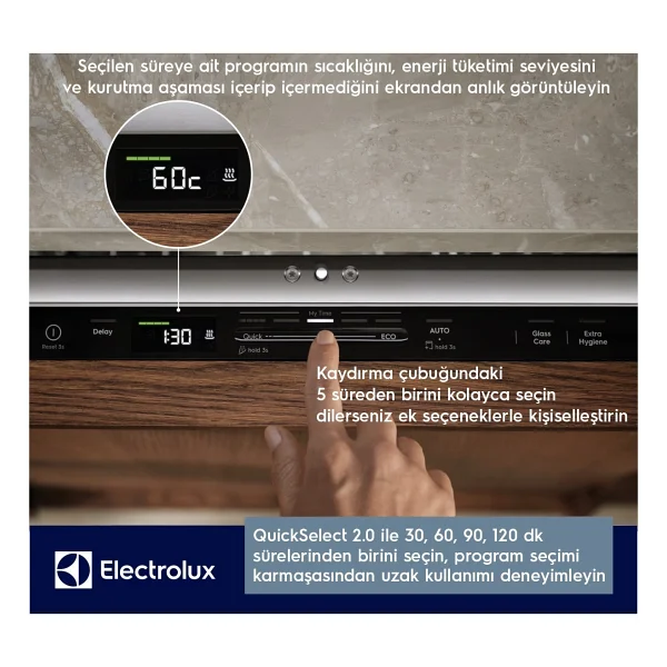 Electrolux E62LB204S 8 Programlı Ankastre Bulaşık Makinesi - Görsel 3