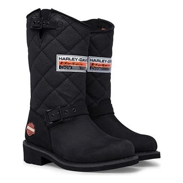 Harley Davidson Laconia 644 Hakiki Deri Siyah Nubuk Kadın Bot - Görsel 7