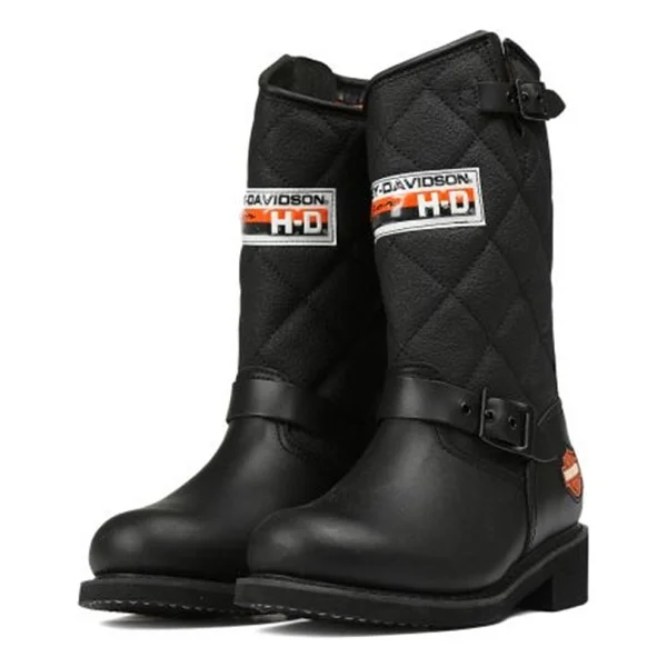 Harley Davidson Laconia 644 Hakiki Deri Siyah Nubuk Kadın Bot - Görsel 10