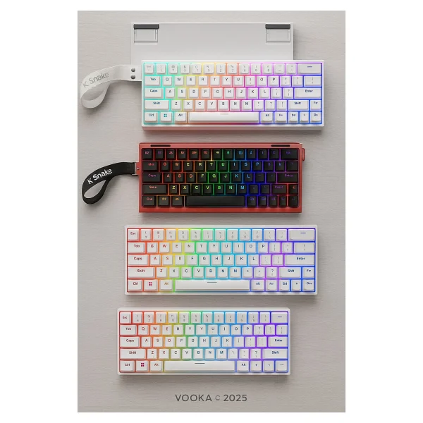 MAMBASNAKE 68 Tuş Red Switch RGB Mekanik Oyuncu Klavyesi - Hot Swapple, Renkli Aydınlatma Gaming Keyboard - Görsel 9