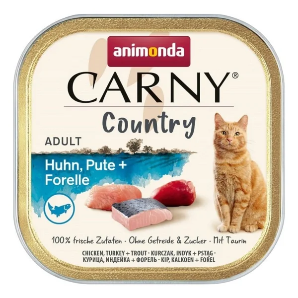 Animonda Carny Country Tavuklu Hindili ve Alabalıklı 100 gr Yetişkin Konserve Kedi Maması - Görsel 2