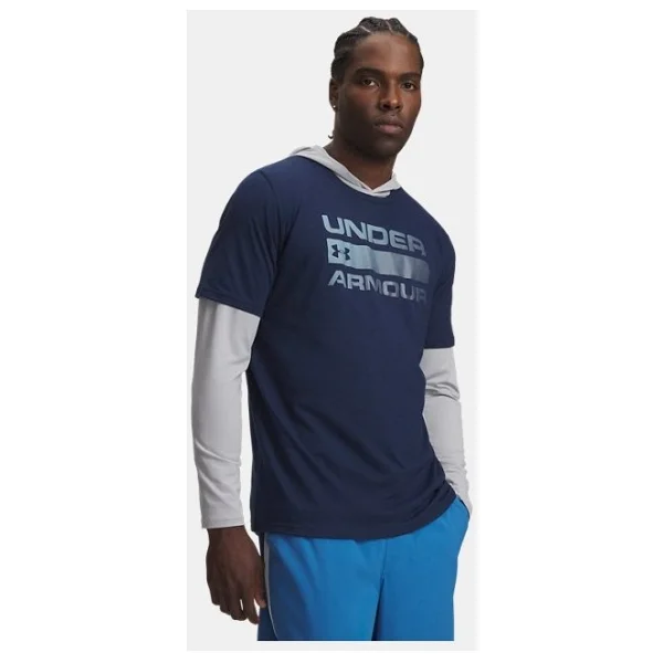 Under Armour Team Issue Wordmark 1329582-338 Yeşil Kısa Kollu Bisiklet Yaka Erkek Tişört - Görsel 3