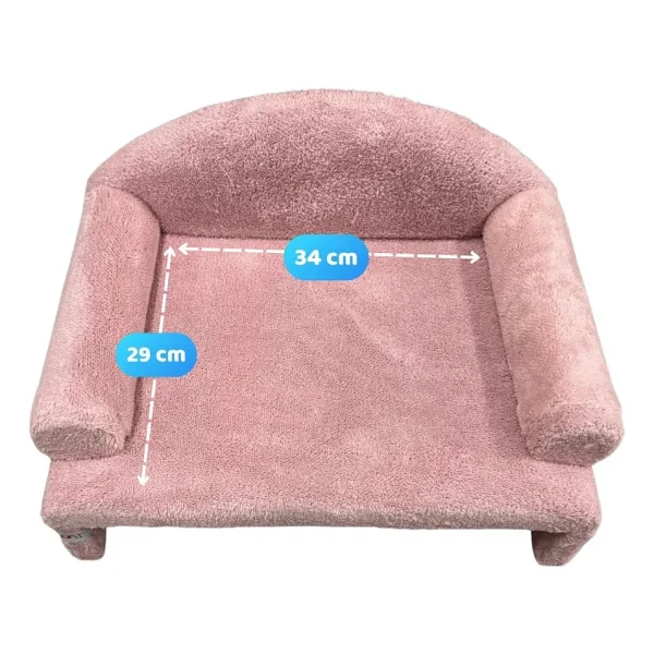 Reyo Pet Peluş Kedi Koltuğu, Kanepesi, Yatağı, Evcil Hayvan Dinlenme Koltuğu, Rahat Kedi Sofa Yatağı, 45X33X25 cm Pembe - Görsel 4