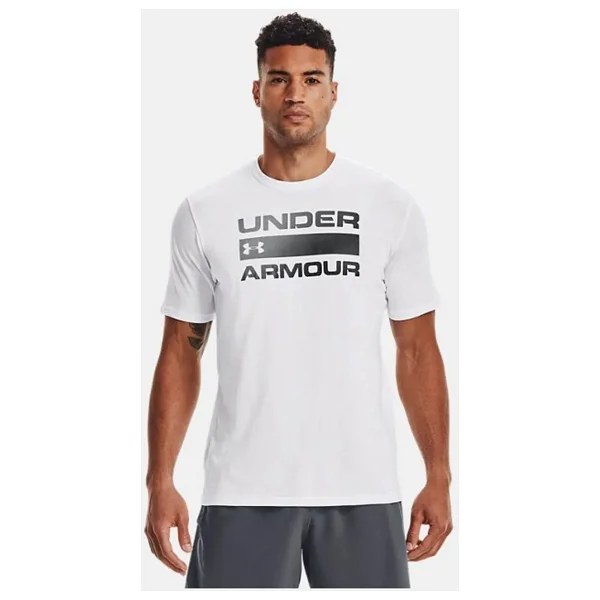 Under Armour Team Issue Wordmark 1329582-100 Beyaz Kısa Kollu Bisiklet Yaka Erkek Tişört - Görsel 9