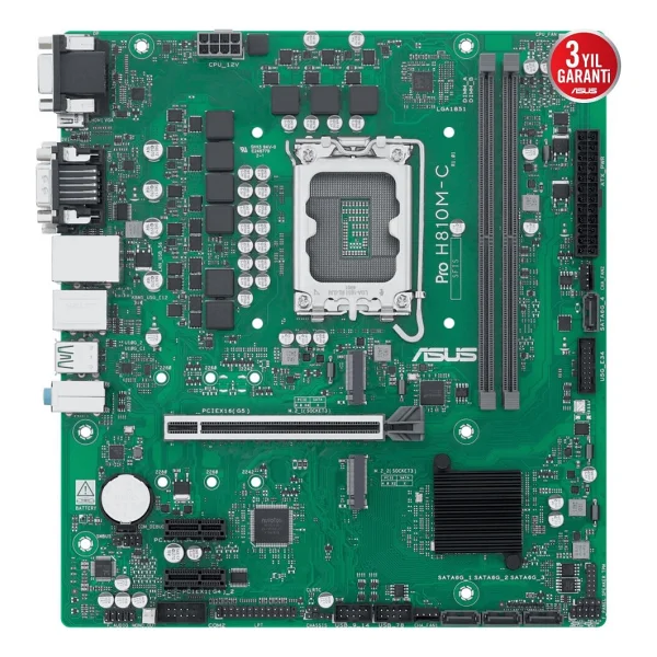 Asus Pro H810M-C-CSM Intel LGA1851 DDR5 Micro ATX Anakart - Görsel 2