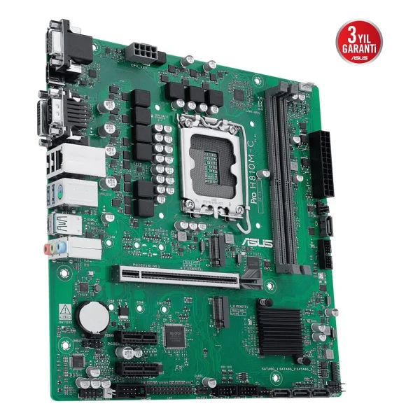 Asus Pro H810M-C-CSM Intel LGA1851 DDR5 Micro ATX Anakart - Görsel 3