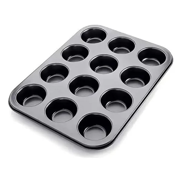 Suwors Muffin ve Cupcake Kalıbı - Yapışmaz Karbon Çelik Fırın Tepsisi, Kek ve Tart Kalıbı (6 Gözlü / 12 Gözlü / 24 Mini Gözlü Seçenekleri) (12 Gözlü) - Görsel 4