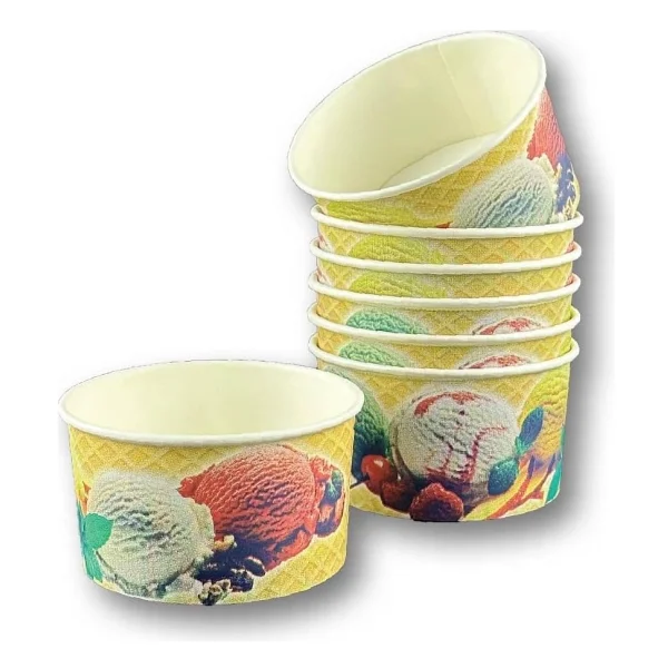 Karton Dondurma Sunum Kasesi Baskılı 100CC - 25 Adet - Görsel 2
