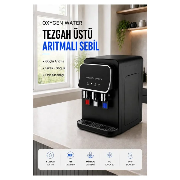 Oxygen Water Tezgah Üstü Sıcak Soğuk Arıtmalı Su Sebili - Görsel 2