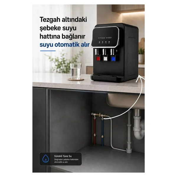 Oxygen Water Tezgah Üstü Sıcak Soğuk Arıtmalı Su Sebili - Görsel 3