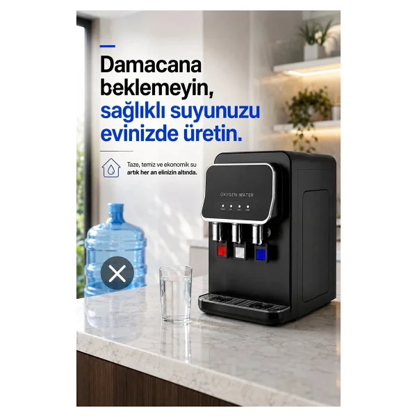 Oxygen Water Tezgah Üstü Sıcak Soğuk Arıtmalı Su Sebili - Görsel 5