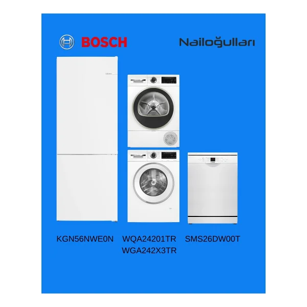 Bosch 4'lü Çeyiz Seti KGN56NWD0N SMS26DW00T WGA242X3TR WQA24201TR - Görsel 6