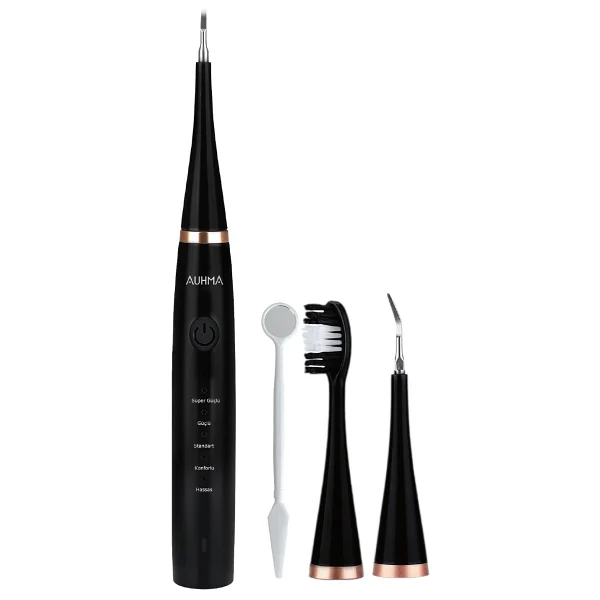 Auhma AMF14 Ultrasonik Diş Temizleme Cihazı Siyah 42.000 Titreşim/dk 5 Mod Ipx8 Su Geçirmez Type-C Şarj Diş Taşı Temizleyici & Plak Temizleme Seti - Görsel 3