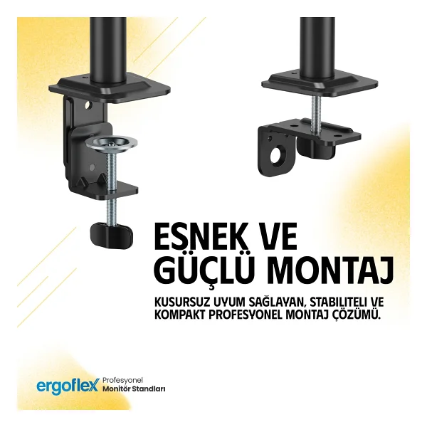 Ergoflex EF74 13-32 inç İki Kollu Monitör Standı - Görsel 2
