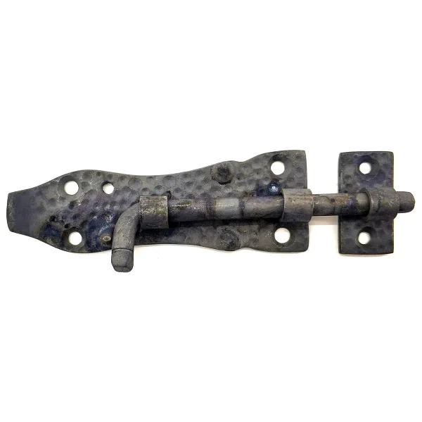 Antika Tarz Dekoratif Pirinç Dövme Kapı Sürgüsü - 7,5cm, Oksit - Görsel 2