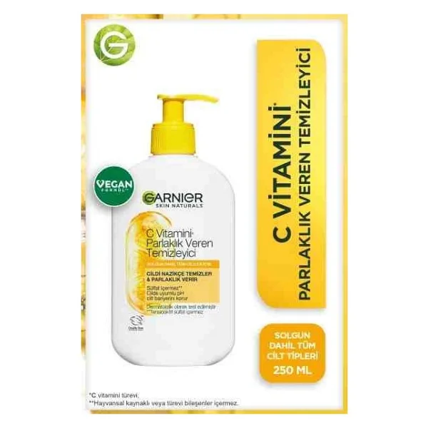Garnier C Vitamini Parlaklık Veren 250 ml Yüz Temizleme Jeli - Görsel 2