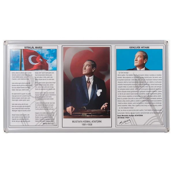 Akyazı 0250 Alüminyum Çerçeveli Milli Levha 50x90 3LÜ Set - Görsel 2