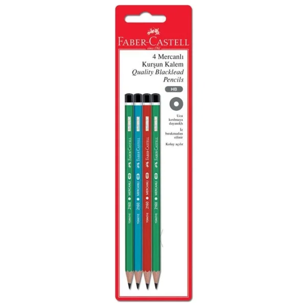 Faber-Castell 4'lü Mercanlı Kurşun Kalem - Görsel 2