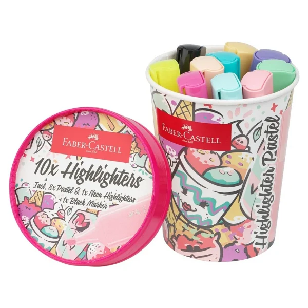 Faber-Castell Textliner Ice Cream Pastel 10'lu Fosforlu Kalem - Görsel 6