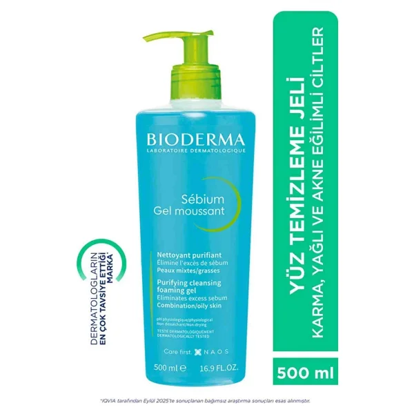 Bioderma Sebium Foaming Gel 500 ml Yüz Temizleme Jeli - Görsel 6