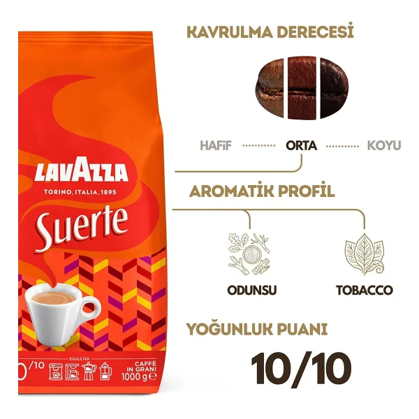 Lavazza Suerte Çekirdek Filtre Kahve 1 kg - Görsel 3