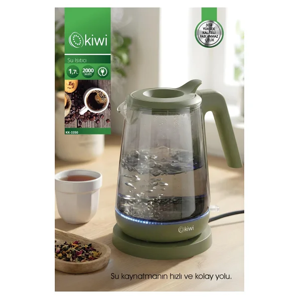 Kiwi KK-3350 2000 W Cam Kettle - Görsel 3