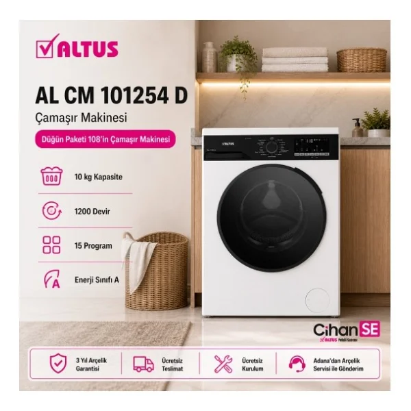 Altus Düğün Paketi 108 Alk 471 Xe Buzdolabı + Al cm 101254 D Çamaşır Makinesi + Al 413 P Bulaşık Makinesi - Görsel 3