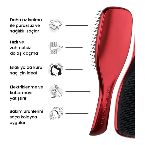 Tangle Teezer The Devil Wears Prada Ultimate Detangler Kırmızı Chrome Saç Fırçası-Tarak - Görsel 5