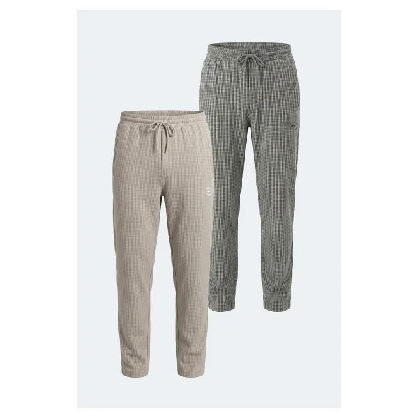 Slazenger Nıkıta 2 Li Set Erkek Siyah - Bej Eşofman Altı - Görsel 2
