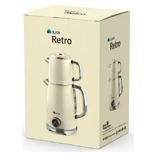 Aura Retro AU1001K 1850 W Krem Çay Makinesi - Görsel 2