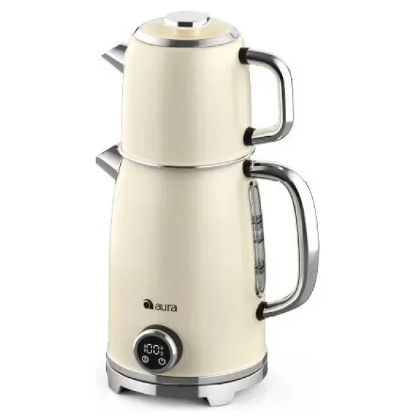 Aura Retro AU1001K 1850 W Krem Çay Makinesi - Görsel 3
