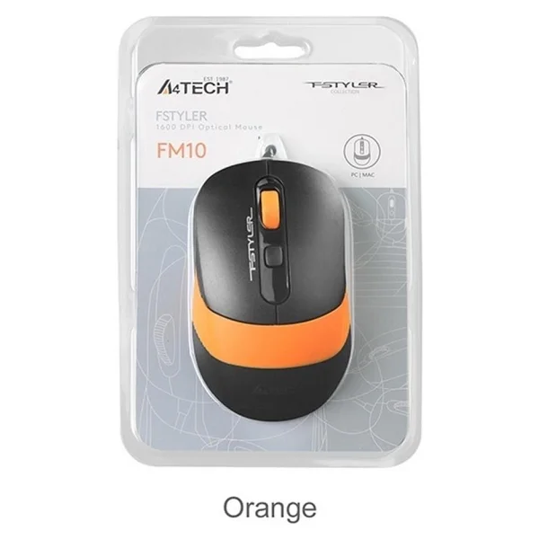 A4 Tech FM10 Turuncu Optik Kablolu Mouse - Görsel 2