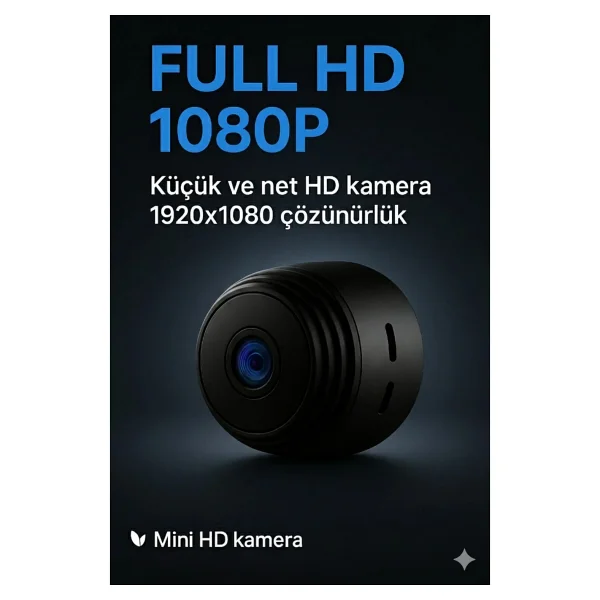 Dimute Shop Mini Kablosuz Wi-Fi Güvenlik Kamerası 1080P HD Çözünürlük İç & Dış Mekan Kullanımına Uygun - Görsel 7