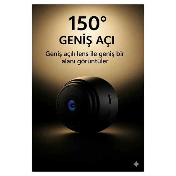 Dimute Shop Mini Kablosuz Wi-Fi Güvenlik Kamerası 1080P HD Çözünürlük İç & Dış Mekan Kullanımına Uygun - Görsel 3