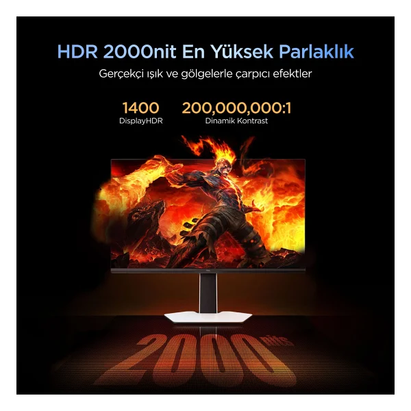 TCL 27C2A Pro QD-Mini 27" 1 ms 4K 160 Hz - Full HD 320 Hz Pivot Oyuncu Monitörü - Görsel 9