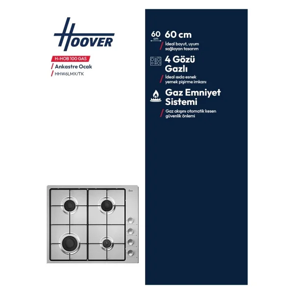 Hoover HHW6LMX Inox Ankastre Ocak - Görsel 4