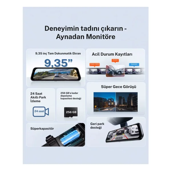 70mai S410 + RC15 Ön ve Arka Araç Kamerası Seti - Görsel 6