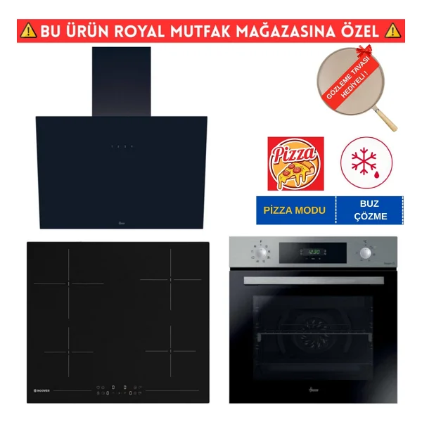 Hoover Valencıa Elektikli Vitroseramik Inox Ankastre Set (HO3158IN+ HH64CCB +HDG6C1GBTK) - Görsel 7