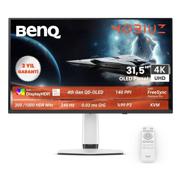 BenQ Mobiuz EX321UZ 31.5" 0.03 ms 4K 240 Hz OLED Oyuncu Monitörü - Görsel 7