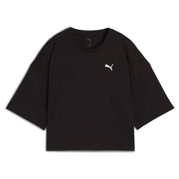 Puma Wardrobe Essential 629743-01 Siyah Kısa Kollu Bisiklet Yaka Kadın Oversize Tişört - Görsel 9