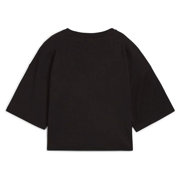 Puma Wardrobe Essential 629743-01 Siyah Kısa Kollu Bisiklet Yaka Kadın Oversize Tişört - Görsel 10