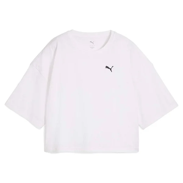 Puma Wardrobe Essential 629743-02 Beyaz Kısa Kollu Bisiklet Yaka Kadın Oversize Tişört - Görsel 9