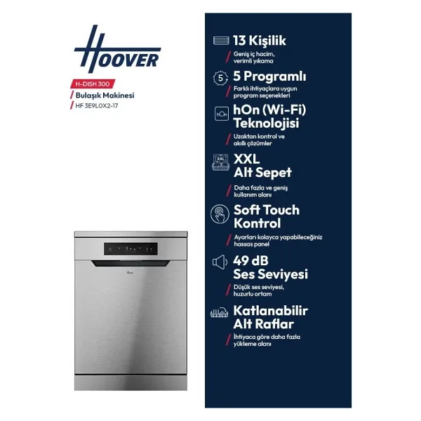 Hoover HF 3E9L0X2-17 5 Programlı Bulaşık Makinesi - Görsel 4